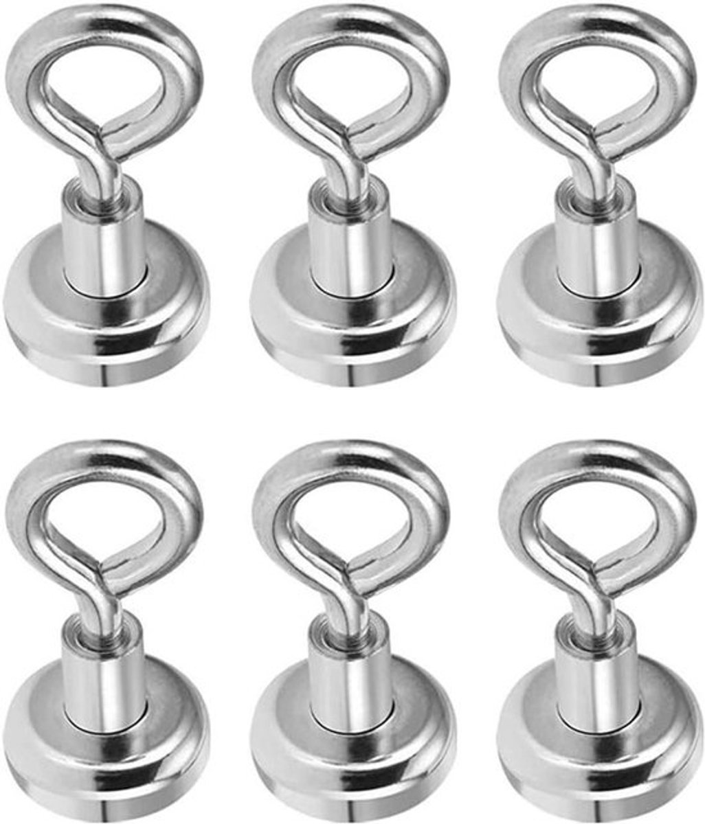 Zware magnetische haken - 6 stuks - sterke magneten - haken voor koelkast - super magnetenhaak - deurhouder - sleutels - thuiskantoor - koelkasten - opberghaken