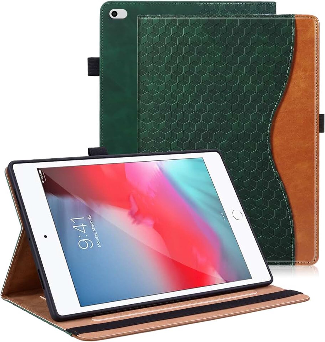 Lederen Case voor iPad Mini 5 4 3 2 [Auto Wake/Sleep] 7,9 Inch Beschermhoes Met Standfunctie - Donkergroen