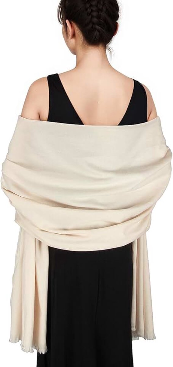 Lady Sjaal voor dames, wintersjaal voor dames, pashal, winterstola, stola, feestelijke avondjurk, zwart, één maat