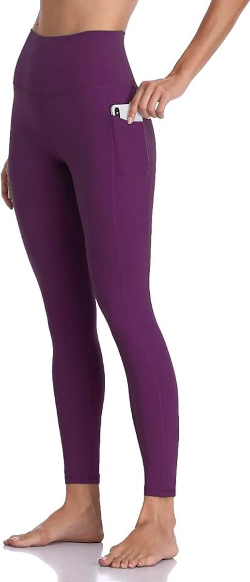 Dames Legging 7/8 met Zakken Sportlegging Hoge Taille Buikcontrole Yogabroek Trainingsbroek Joggingbroek