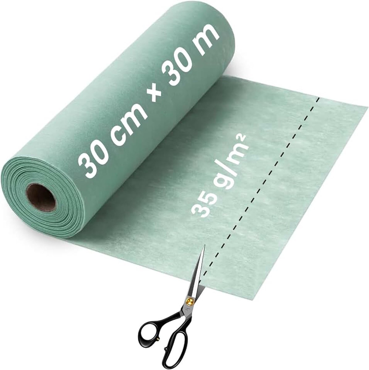 Tafelloper 30 cm x 30 m, scheurvast & op maat te snijden, decoratieve tafelband voor bruiloft, verjaardag en tuinfeest (eucalyptusgroen)