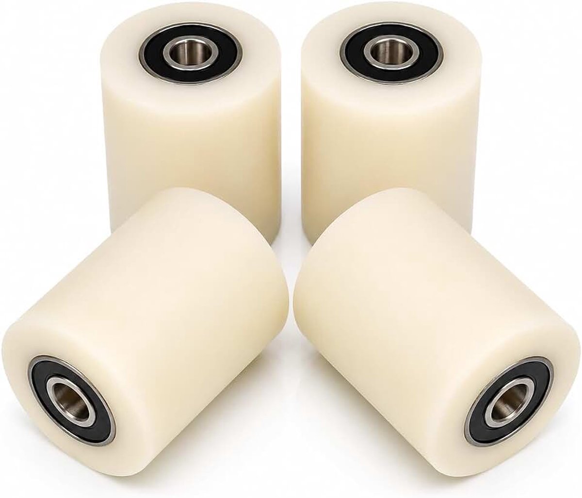 4 rollen nylon polyamide, 4 cm diameter, 50 cm breed, 0,8 cm lagers, nauwkeurig vervaardigd in de EU (40-50-8)