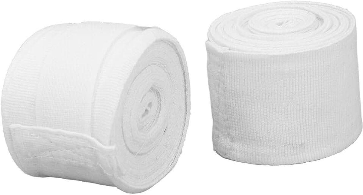 2 stuks boksbandages van katoen, 5 m, sneldrogend, semi-elastisch haaklusdesign, sporthandbandages voor kickboksen, Muay Thai