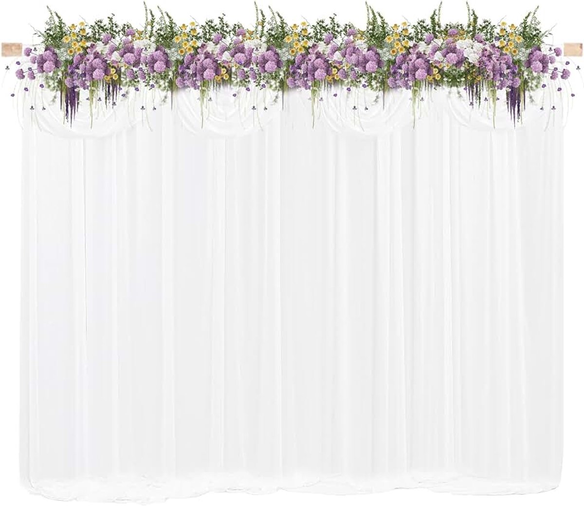 3 x 3 meter, wit hemelbedgordijn met stoffen volant, fotoachtergrond, gordijn, wit, voor bruiloft, feest, decoratie, woonkamer, gordijnen, moderne set