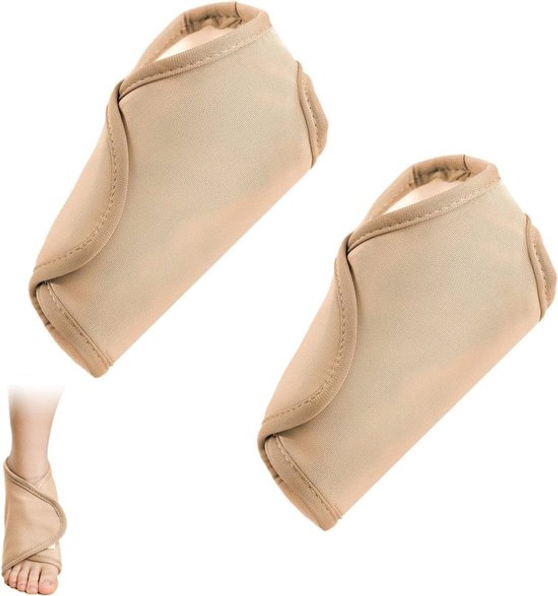 Comfortabel Enkel Castor Oil Pack voor Dames - 2 Stuks - Met Enkelsteun - Kaki Kleur