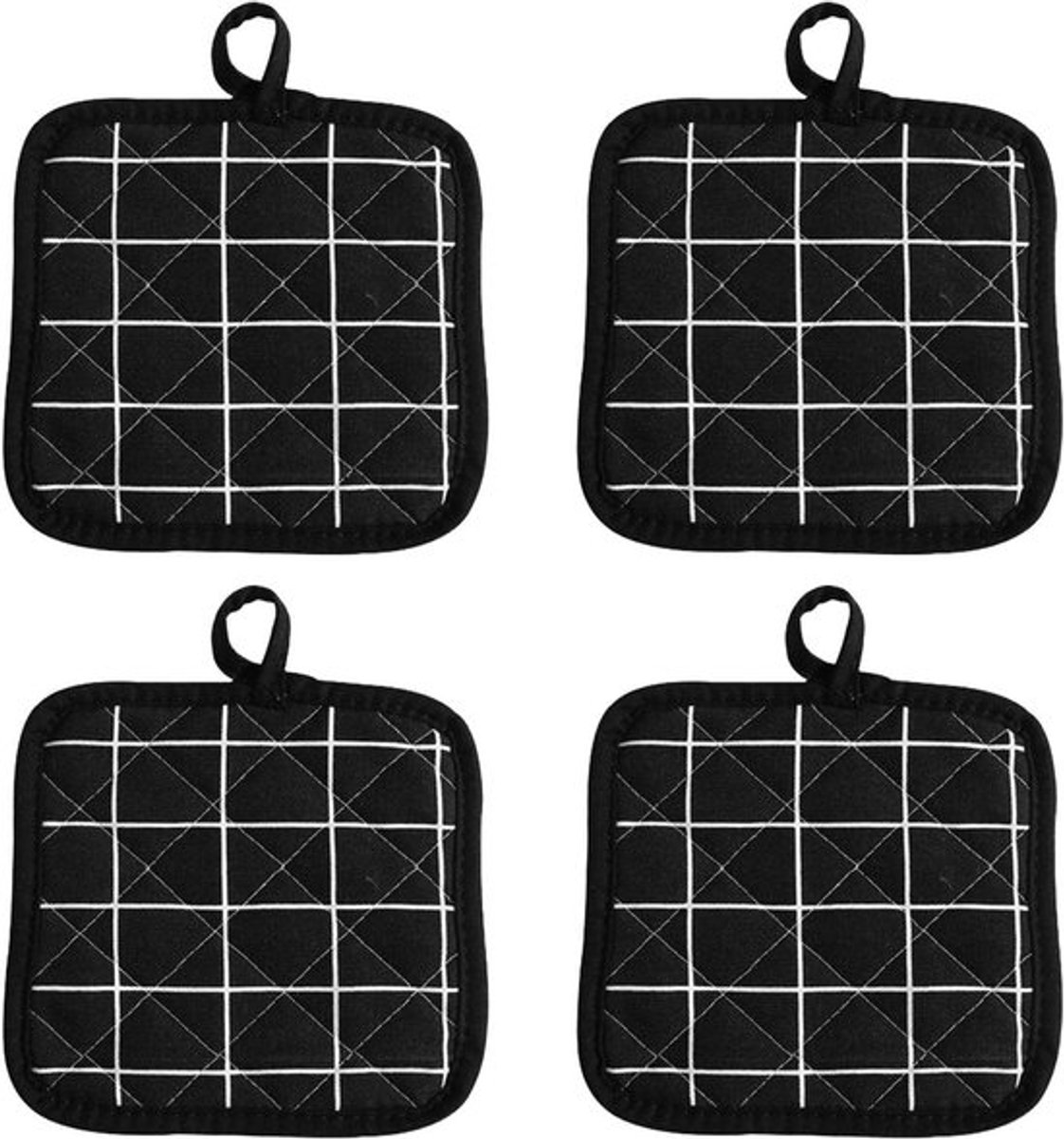 Hittebestendige Pannenlappen Katoen - Warmtebestendig - Multifunctioneel - Keuken Accessoires - Kookliefhebbers - Zwarte Pannenhouders.