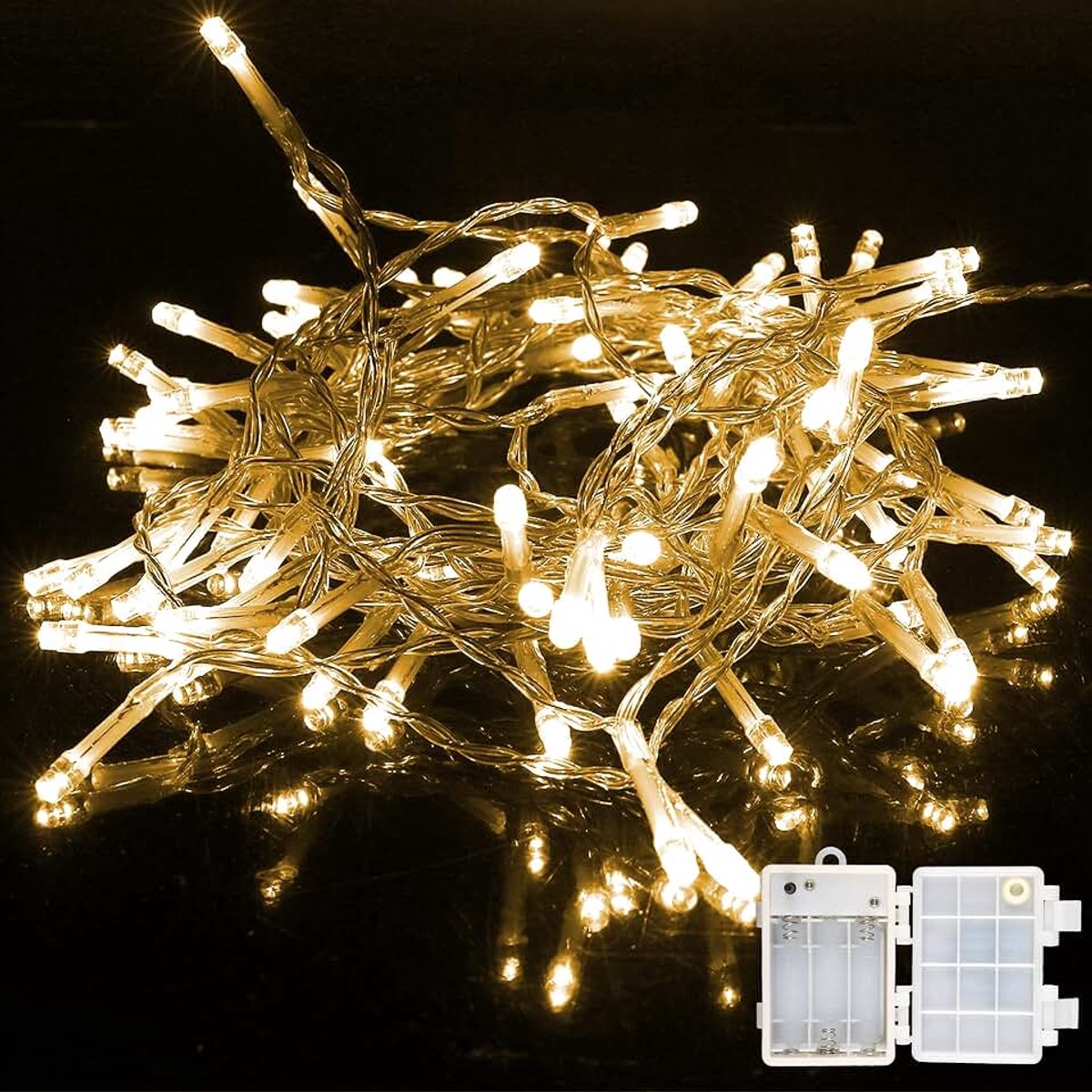 Lichtketting 200 LED 16M Werkt op Batterijenr voor Gebruik Binnen en Buiten, 8 Modi Kerstmis Lichtketting Waterdicht IP44 Kerstverlichting Decoratie - Warm licht
