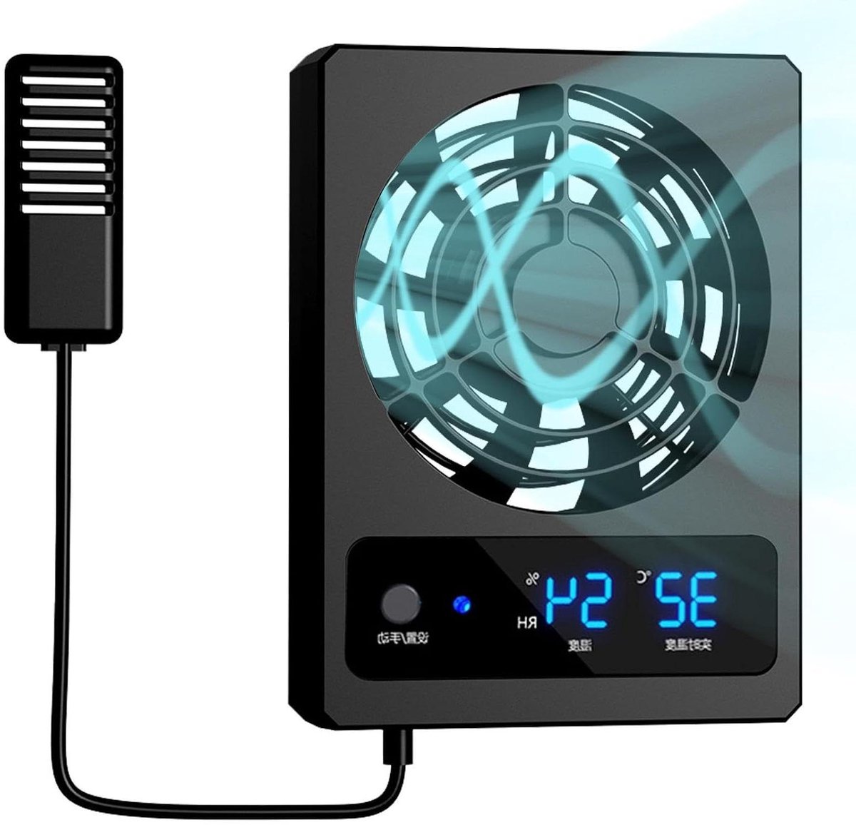 Reptielen Habitat Ventilator - Terrarium Ventilatie - Luchtcirculatie Verbeteren - Automatische Vochtigheidsregeling - 113 x 85 x 25 cm - Zwart