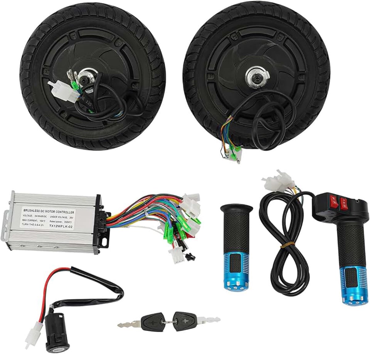 1000 W, 700 W, 36 V, borstelloze motorset, naafmotorset voor elektrische scooter, met achteruitversnelling en bediening, geschikt voor 8-inch elektrische scooters, go-karts en rolstoelen