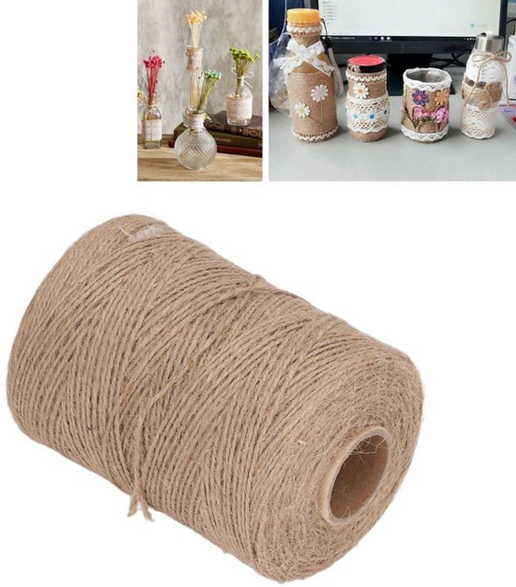Jute Touw 300 Meter - 2-laags - Hennep Touw - Knutselen - Cadeauverpakking - Tuinieren - Perfect voor Decoratie - Tuin Touw