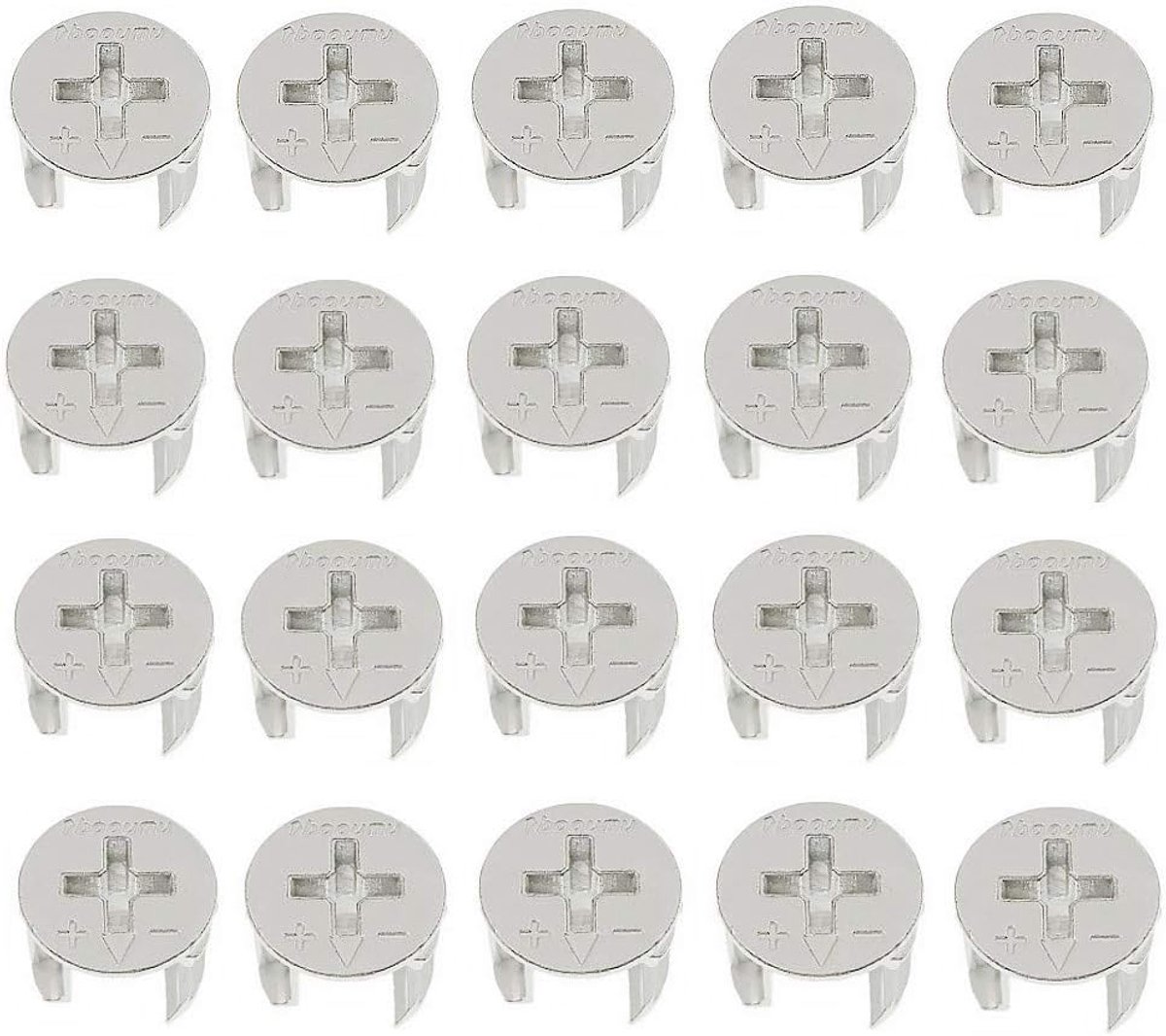 20 Stks 15mm x 11mm Meubels Connecter Cam Lock Fittings, Meubelcam Fittings voor Kast Lade Dresser en Garderobe Meubelpaneel Aansluiten