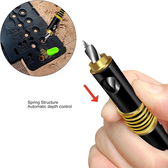 Plankpinmal met 32 ​​Mm Systeem, 1/4" en 5 Mm Gatboorgeleider voor Kastplankbeslag, Boorsjabloon voor Houtbewerking — afbeelding 2