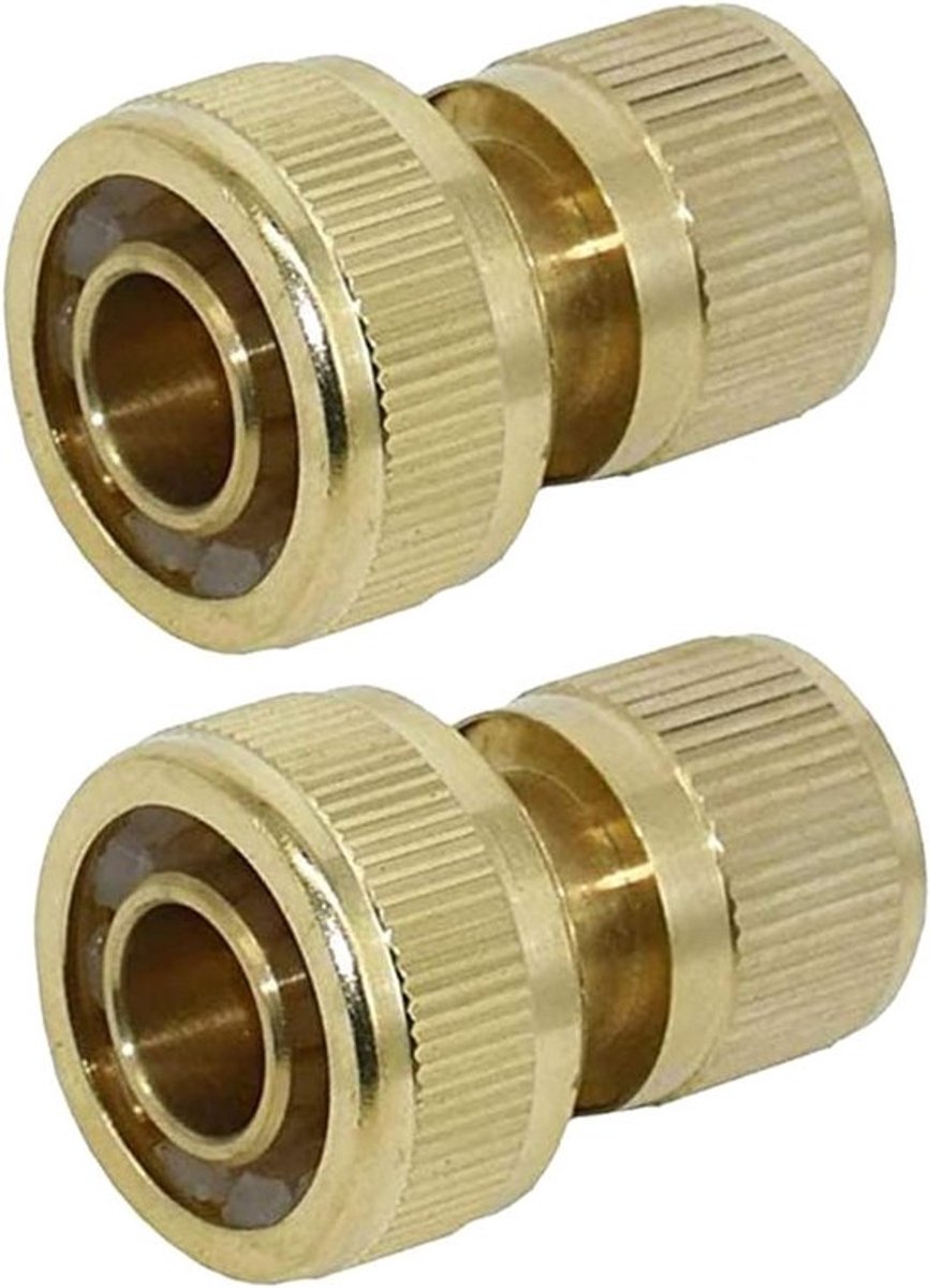 Tuinaansluiting messing 19 mm - 3/4 inch, snelkoppelingen voor tuinslang (2 stuks) - Voor in de tuin