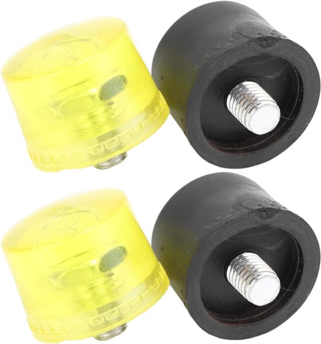 Rubberen Slagkop Vervangende Tips Set Geel Zwart Kunststof Hamer - Φ35mm - Duurzaam - Klusgereedschap - Vervangingsslagkop