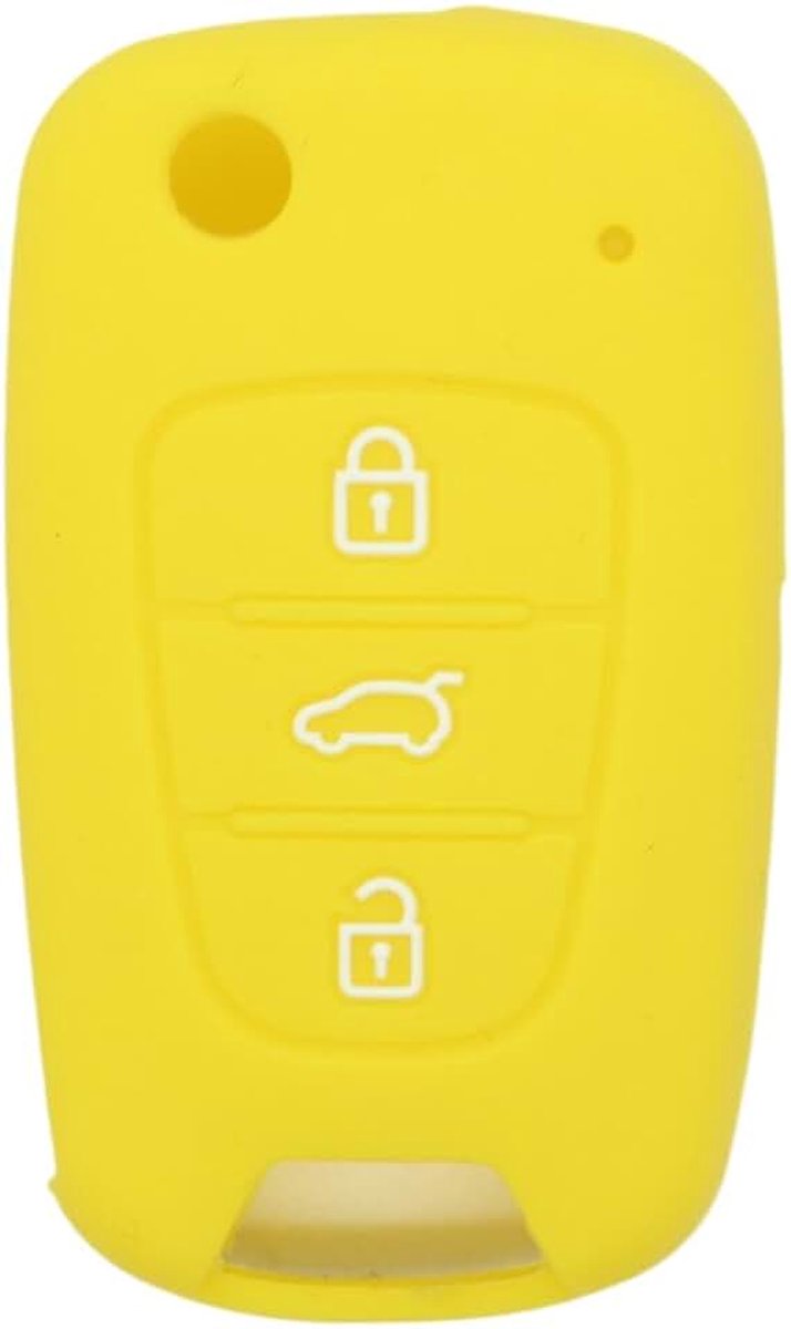 Cover Protector Case Skin Jacket fit voor HYUNDAI KIA 3 Button Flip Remote Key Fob CV2152 Geel