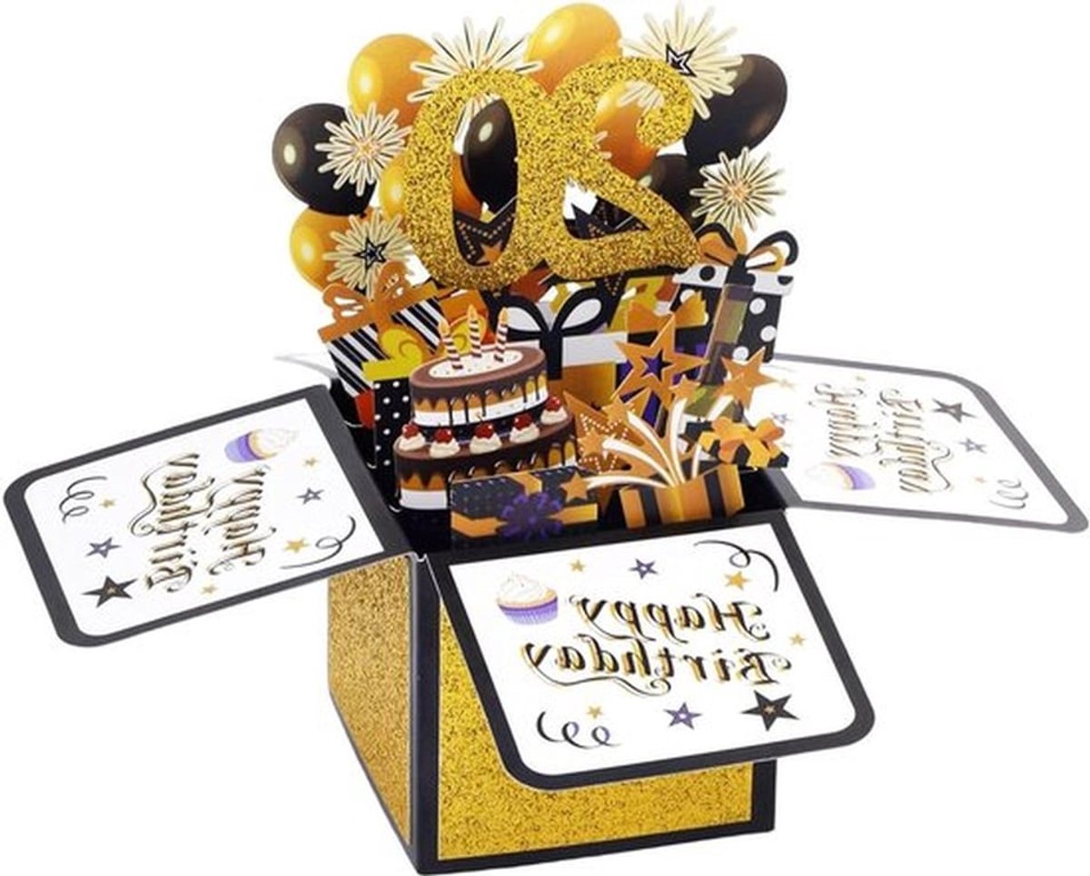 3D Pop-Up Verjaardagsdoos met Envelop en Wenskaart - Creatief Cadeau voor Mannen en Vrouwen - Kleurrijke Verjaardagskaart met 20e Levensjaarviering