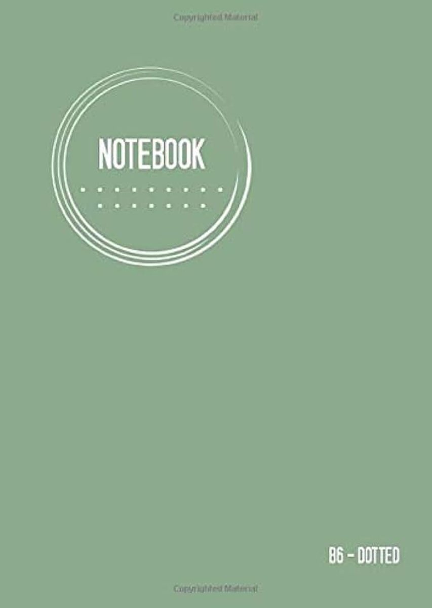 Notebook B6: Journal Notebook, Dusty Green, Cool Circle Design, Dot Grid Matrix, Traveler, Small, Soft Cover, Numbered Pages, No Bleed