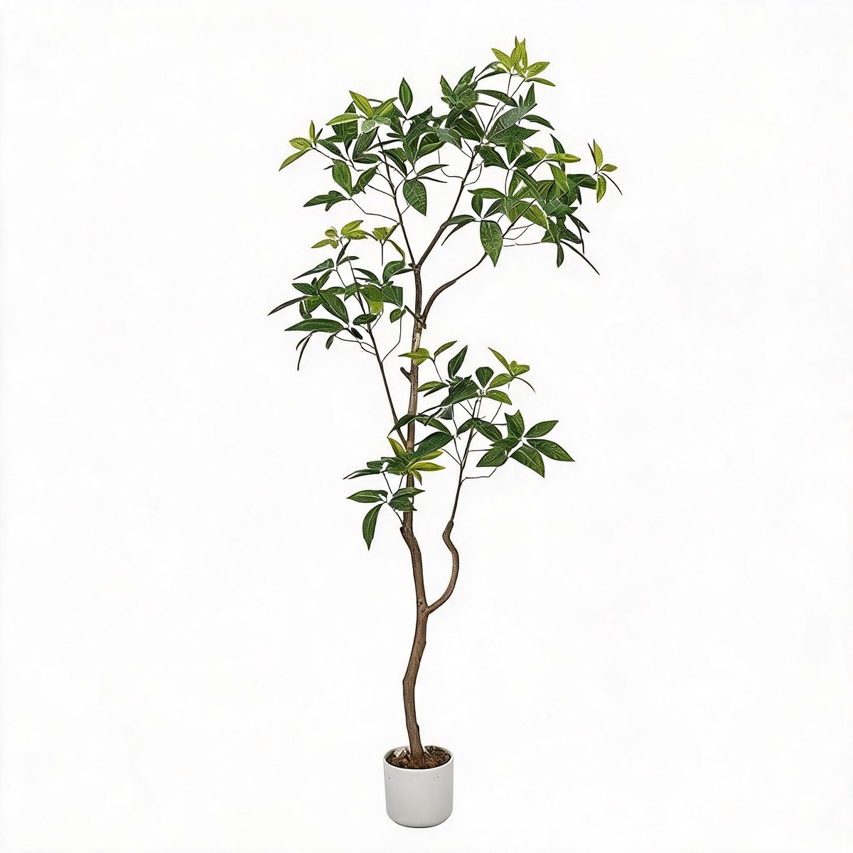 Triumpunpre - 160cm kunst parapluboom schefflera met pot - duurzame kunstplant met natuurgetrouwe stam en bladeren voor woning en kantoordecoratie