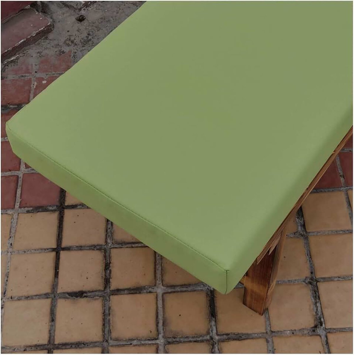 Wangk Tuinbank Outdoor Pad Outdoor Tuin Kussen Antislip Zitkussen Houten Bank Zitkussen voor Tuin Outdoor Patio-Licht Groen 200×35×5cm