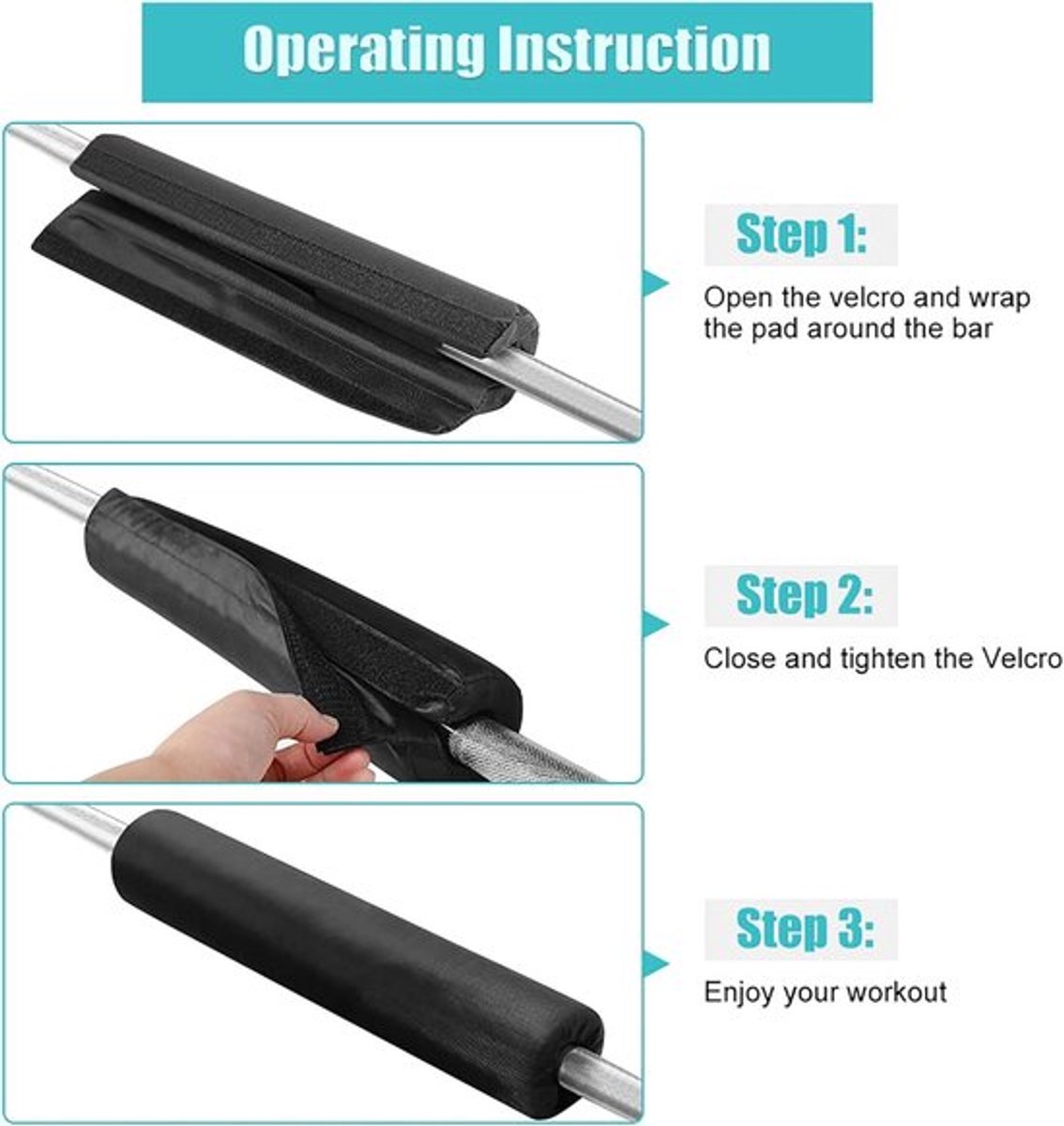Squat Pad - Barbell - Bescherming - Zwart - Sponge - Fitness - Thuisgebruik - Nekbescherming, Lange Halters voor Barbell Squat Pad, spons, sporters, fitnessstudio, home workout.