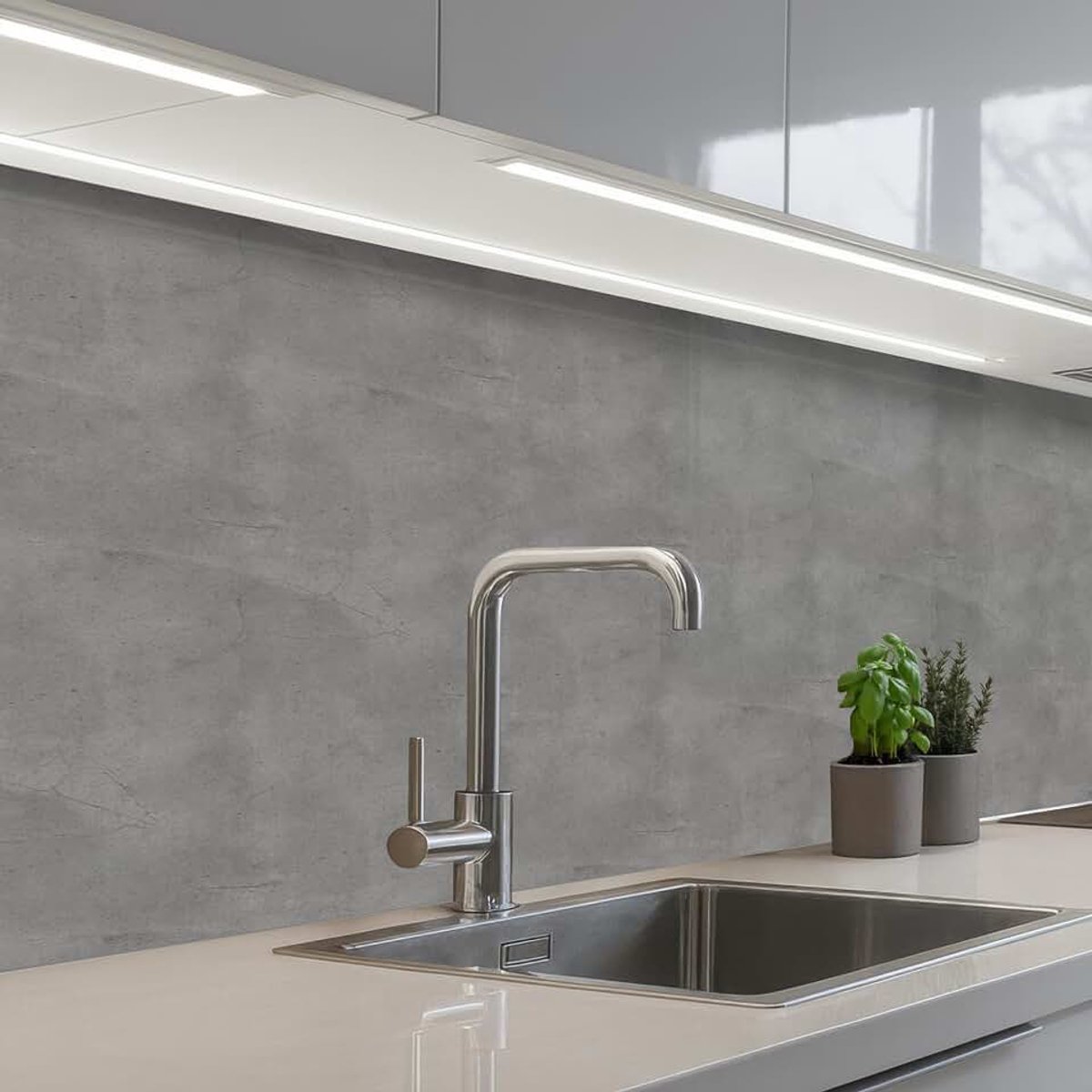 Keukenachterwand 60x150 cm zelfklevend keuken decoratie accessories home kitchen spatscherm Beton - Structuur - Patroon | 60 x 150 cm - wandbescherming zonder boren spatbescherming wandbekleding beton - structuur - patroon