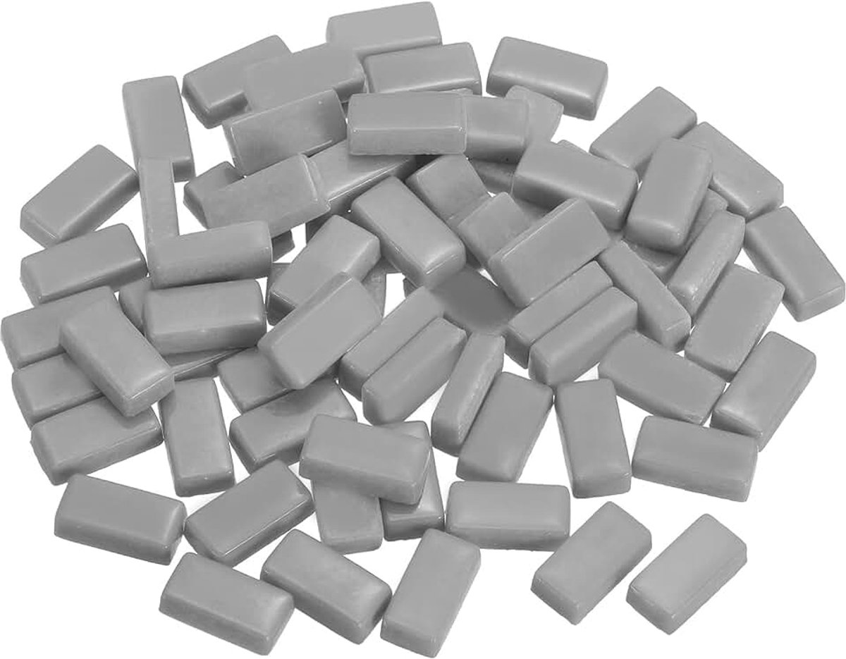 Mozaïektegels voor knutselwerk 1 x 2 cm iriserende mozaïekglazen stukken voor doe-het-zelf kunstbenodigdheden woondecoratie (grijs)