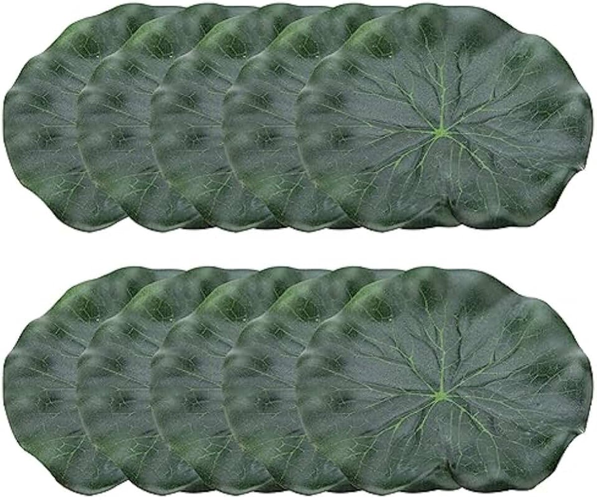 10Pcs Kunstmatige Drijvende Lotus Blad Realistische Lelie Pads Drijvende Landschap Lotus Pods Aquarium Fish Tank Water Landschap Decoratie Vijver Water Decor