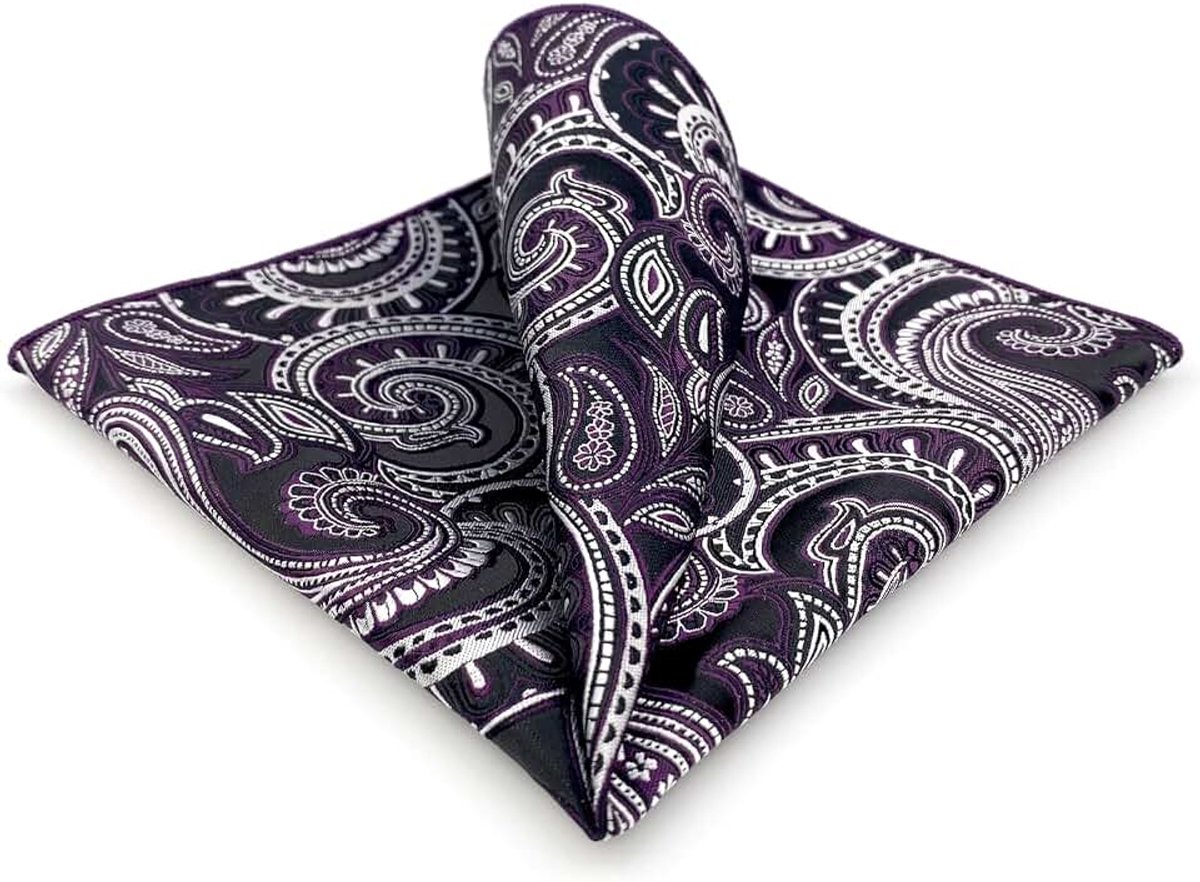 SHLAX&WING Zakdoek voor heren met paisley-motieven, gesorteerd voor kostuumjas, business, XL, Ah72, XL