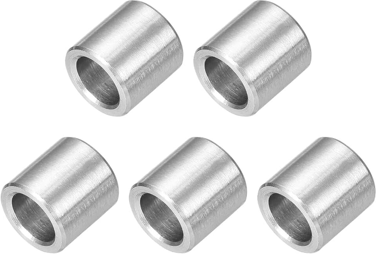 5 stuks afstandshulzen afstandhouders roestvrij staal, 8 mm ID x 12 mm OD x 12 mm L 304 roestvrij staal ronde afstandhouders zonder schroefdraad kolommen voor schroeven 5/16 inch of M8