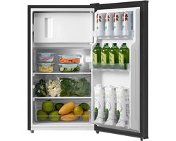 VALI® Koel-Vriescombinatie - Verstelbare Poten - Koelgedeelte 38L - Zwart - 45cm x 48cm x 85cm