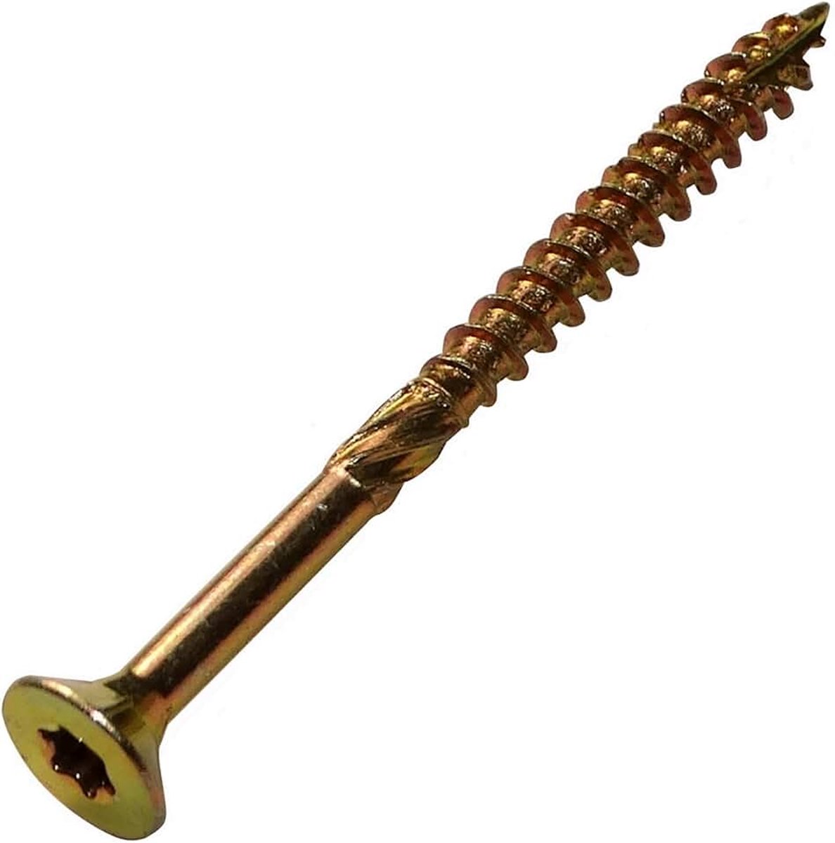- 100 Houtschroef met verzonken kop - Ø3.5x45mm - Verzankt Messing - Zespuntige ster T15 - C44457