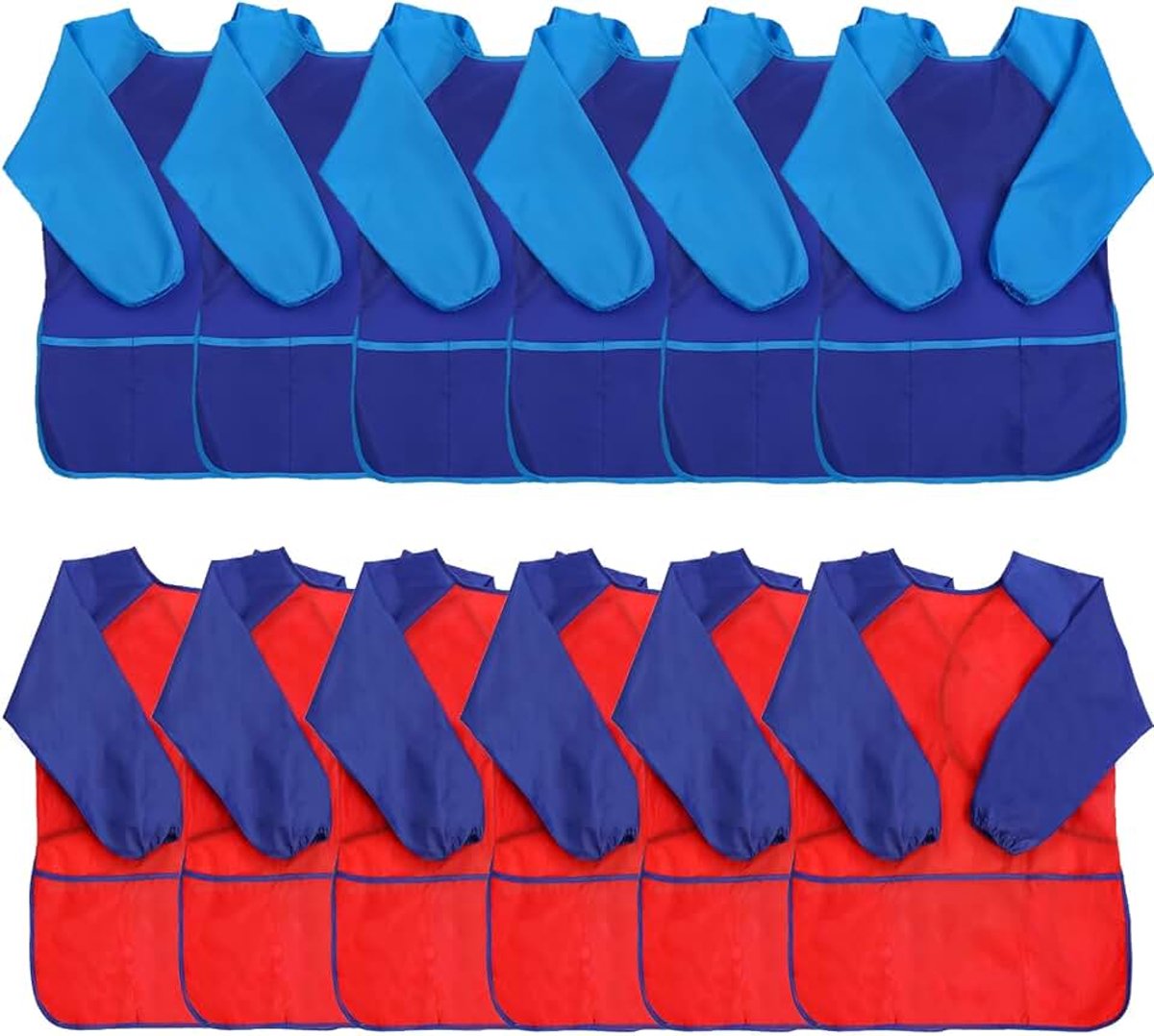 Kinderen schilderschort schilderjas waterdicht met lange mouwen en 3 zakken, knutselschort 3-8 jaar voor school kunst schilderen knutselen koken
