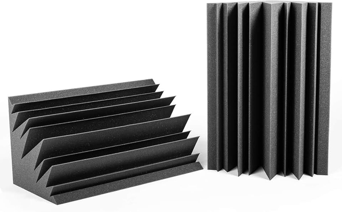 Studio Pro Bass Traps, 2 Stuks 59x30x30cm, Breedband Bas Absorber, Akoestische Absorber, Kleur Antracietgrijs