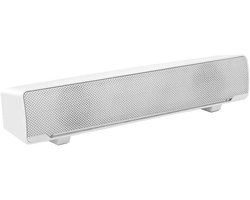 Soundbar, luidspreker, pc, stereo-soundbar, muziekspeler, bass surround soundbox, 3,5 mm ingang voor desktop/laptop/tv/smartphone/tablet/MP3/4 (wit)