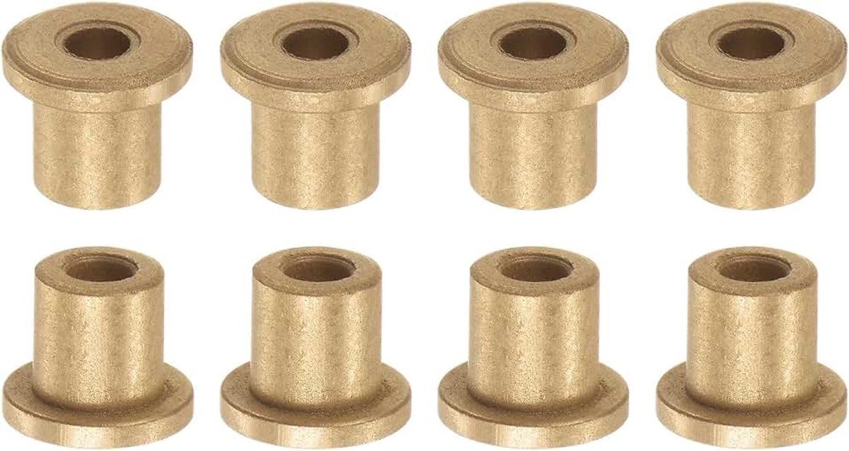 8 stuks flenslager huls 4 mm boring 8 mm AD 10 mm lengte 2 mm flens dikte bronzen bus zelfsmerende glijbussen huls voor industriële installaties