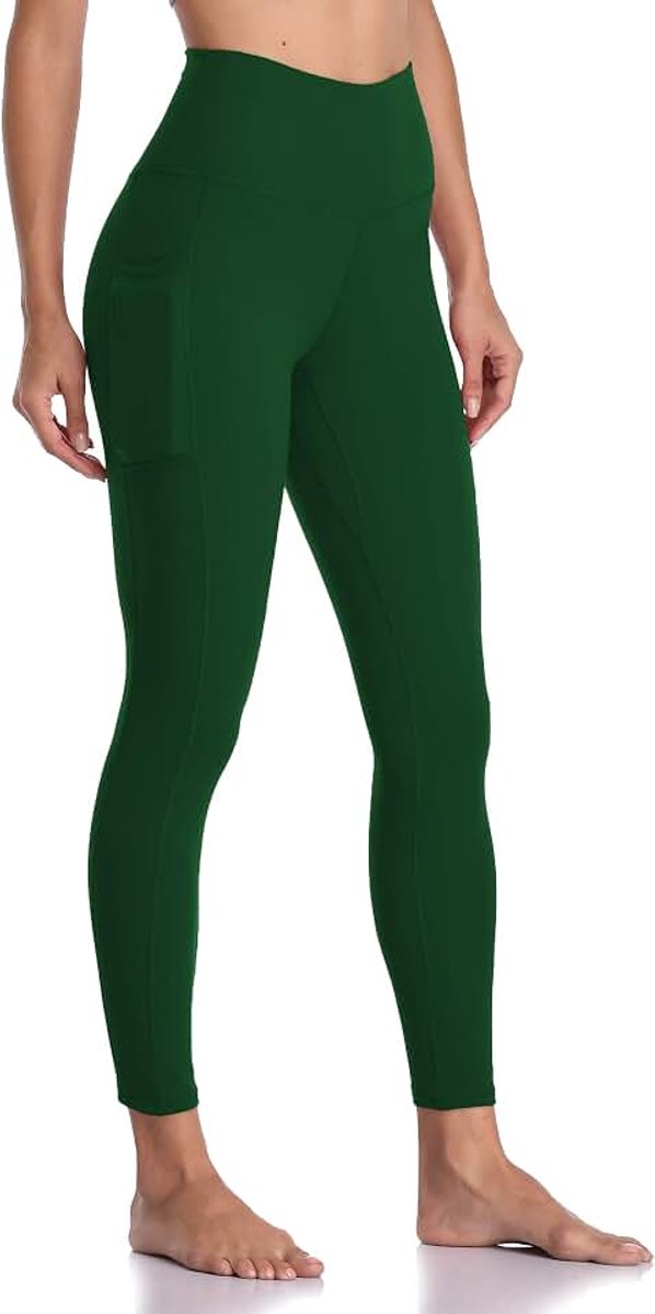 Dames Legging 7/8 met Zakken Sportlegging Hoge Taille Buikcontrole Yogabroek Trainingsbroek Joggingbroek