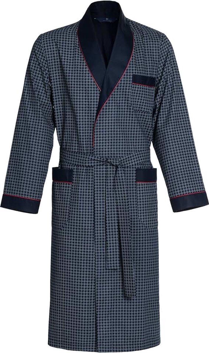 Guido RE-504 ochtendjas voor heren, elegant model, 100% katoen