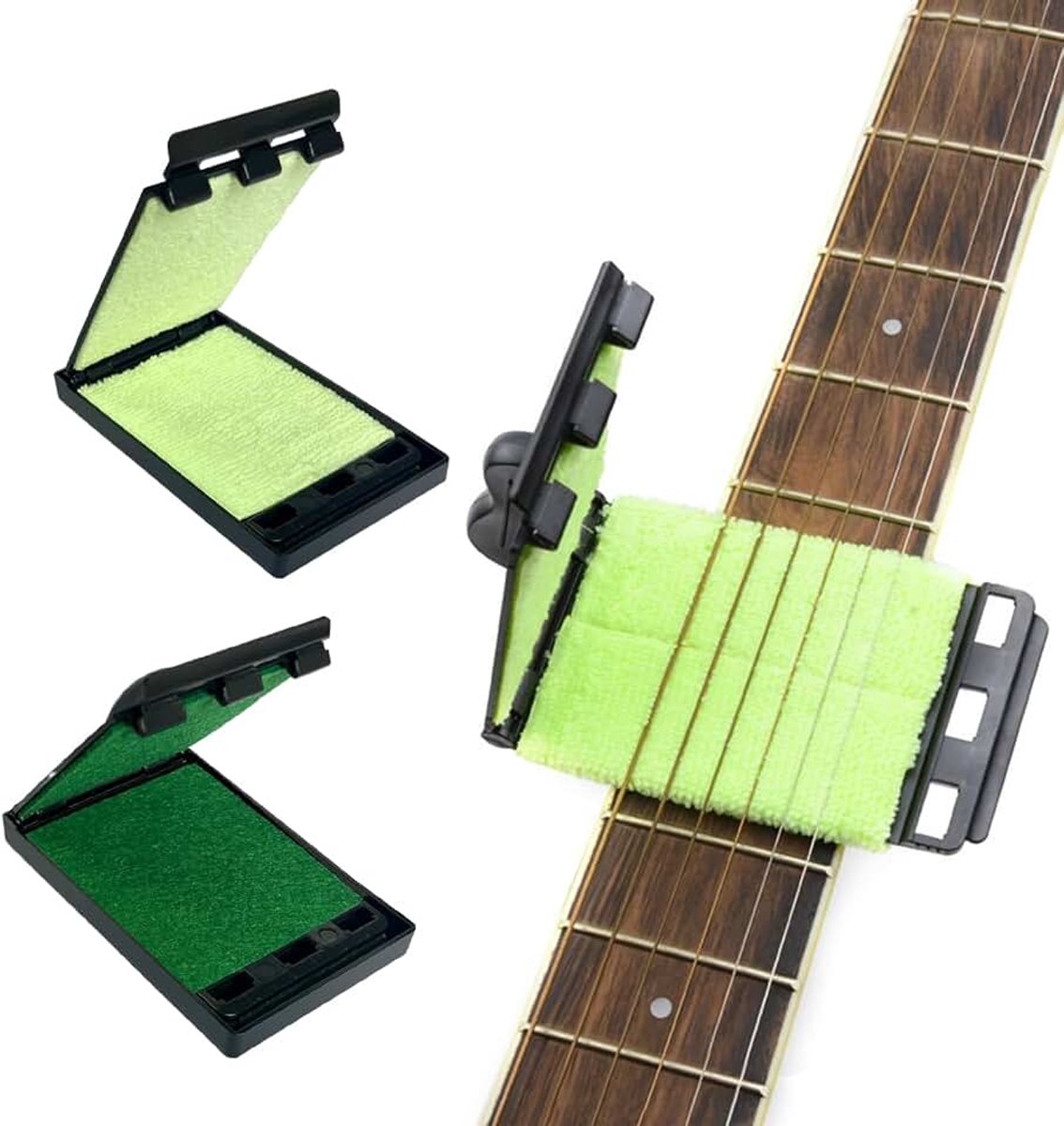 2-delige snaarwisser, gitaarsnaarreiniger, gitaartoets-reinigingsdoek, draagbaar reinigingsgereedschap, instrumentenverzorgingsaccessoires, geschikt voor gitaar, bas