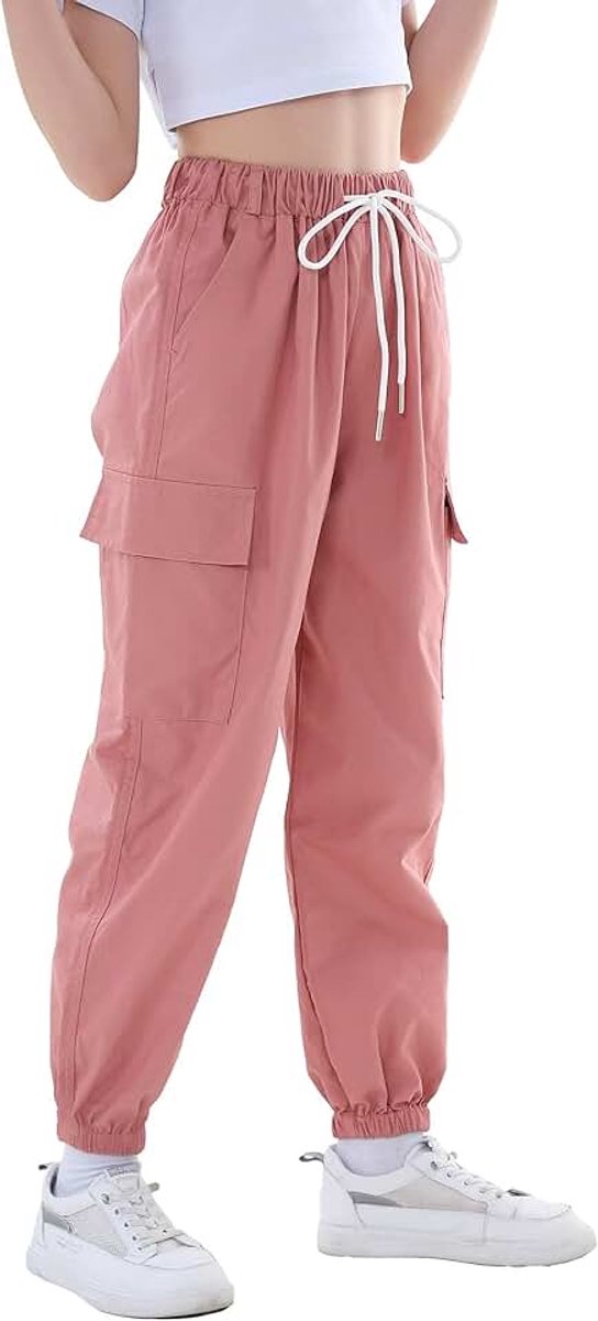 Hiphopbroek voor meisjes, cargobroek met stretch voor jongens, joggers, streetwear en dans