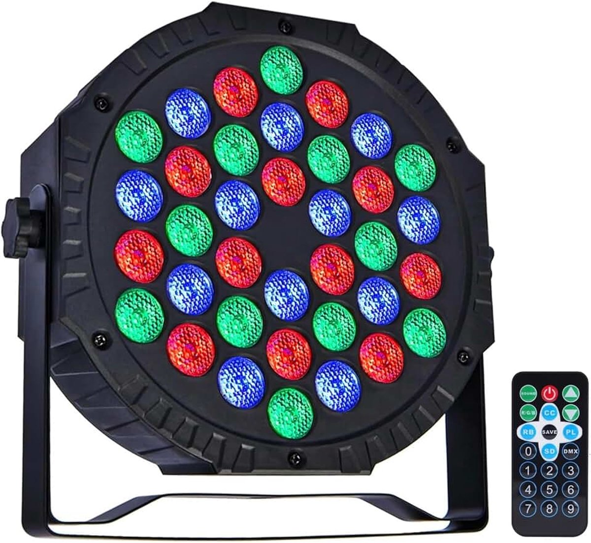 Licht Podiumlicht, 36 LED RGB Partylicht Spot Discolicht DMX Schijnwerper met Afstandsbediening 4 Modi Licht voor Bar, Podium, Party, DJ, Halloween, Kerstmis - 1 Stuks