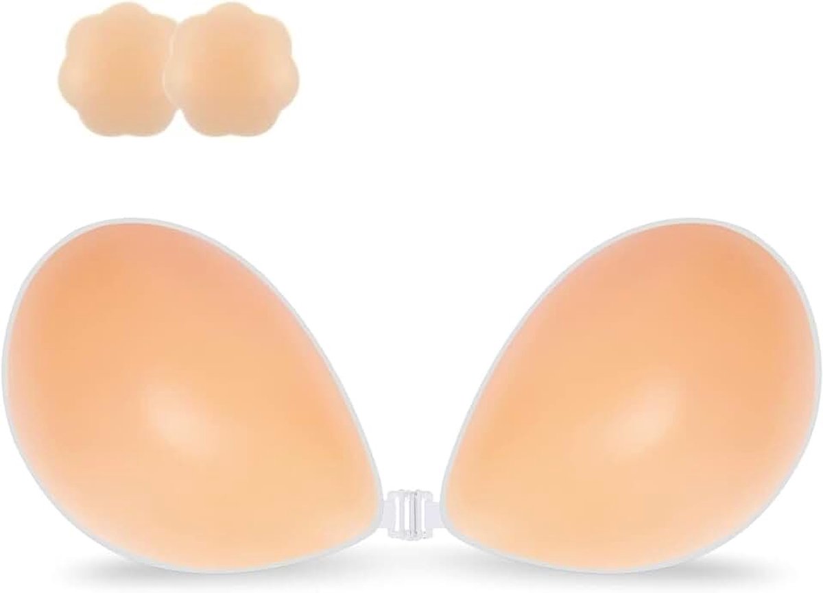 Onzichtbare beha van siliconen, sexy push-up-beha, zelfklevend, zonder bandjes, gebruik bij trouwjurk, avondjurk, festivals voor dames, comfortabel, herbruikbaar