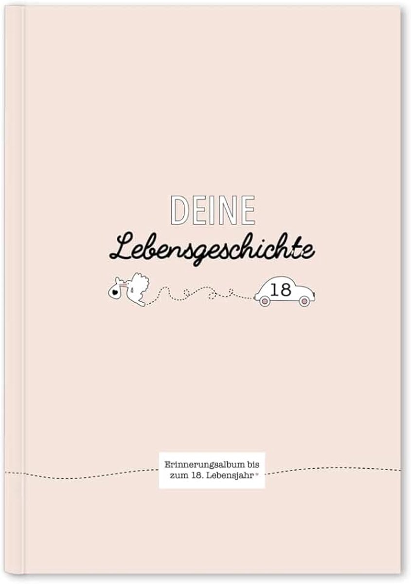 Lebensgeschichte: Erinnerungsalbum bis zum 18. Lebensjahr (hellrosa)