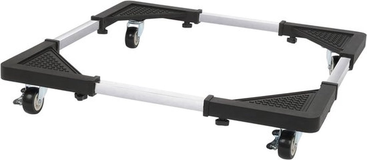 Verstelbare Wasmachine Onderstel met Vergrendelbare Wielen - Multifunctionele Meubel Dolly of Apparaat Stand voor Droger en Koelkast/Vriezer - Grijs - Huishoudelijk Apparaat Accessoire - Geschikt voor Diverse Merken en Modellen