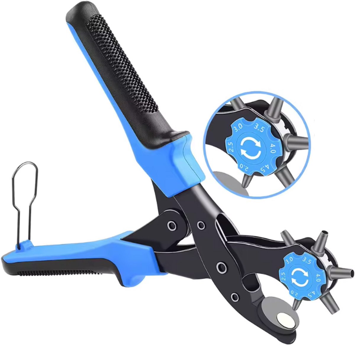 Gaatjestang - Gaatjesmaker - Ponstang - Gaten in riem maken - Blauw/Zwart - Stevige tang - CHPN