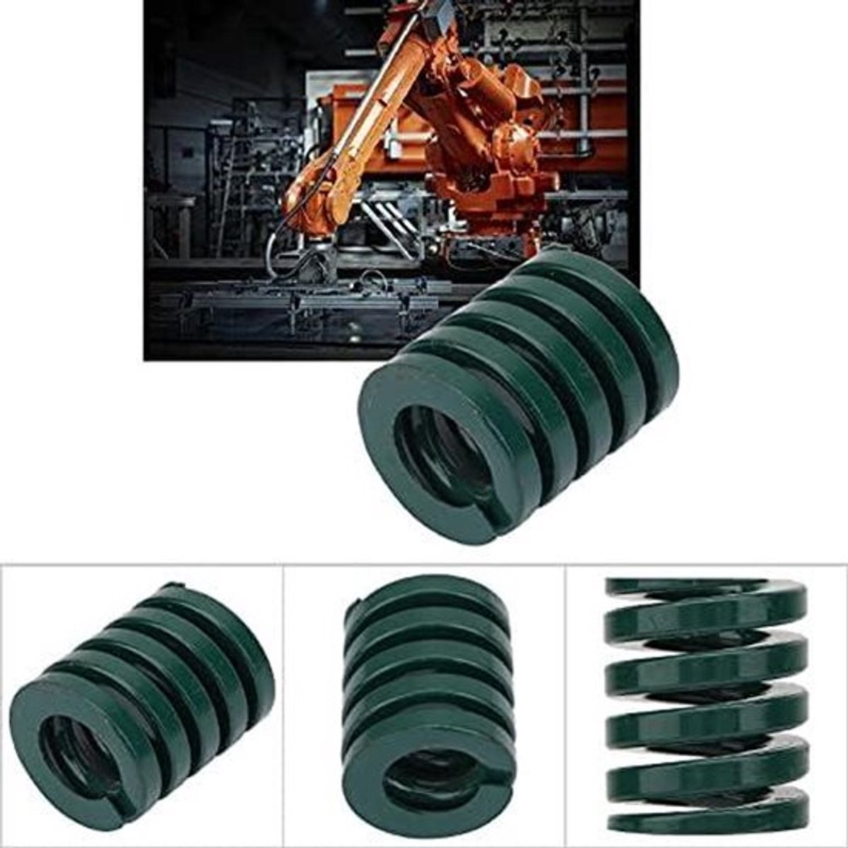 Stempelveer voor zware belasting - Binnenlandse schimmel - Groen - Plastic injectie machines - 2 stuks OD 25mm ID 12,5mm stempelveer zware belasting binnenlandse schimmel platte draadveer groen voor plastic injectie machines TH25*50mm.