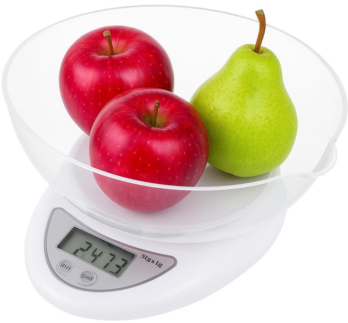 QORA® KeukenweegQORAaal digitaal met kom - KeukenweegQORAaal - KeukenweegQORAaal digitaal - Wit - 18cm x 6cm x 20cm