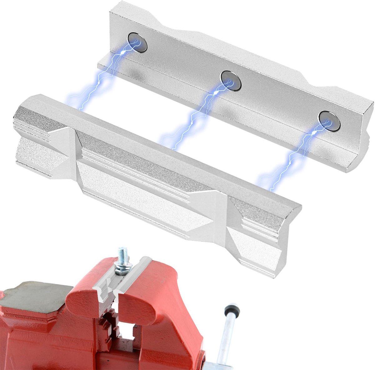 Bankschroef beschermbekken (125 mm), aluminiumlegering beschermende bekken, geschikt voor werkplaats-werkbank, nauwkeurige pasvorm, universeel voor 5 inch schroefstokken