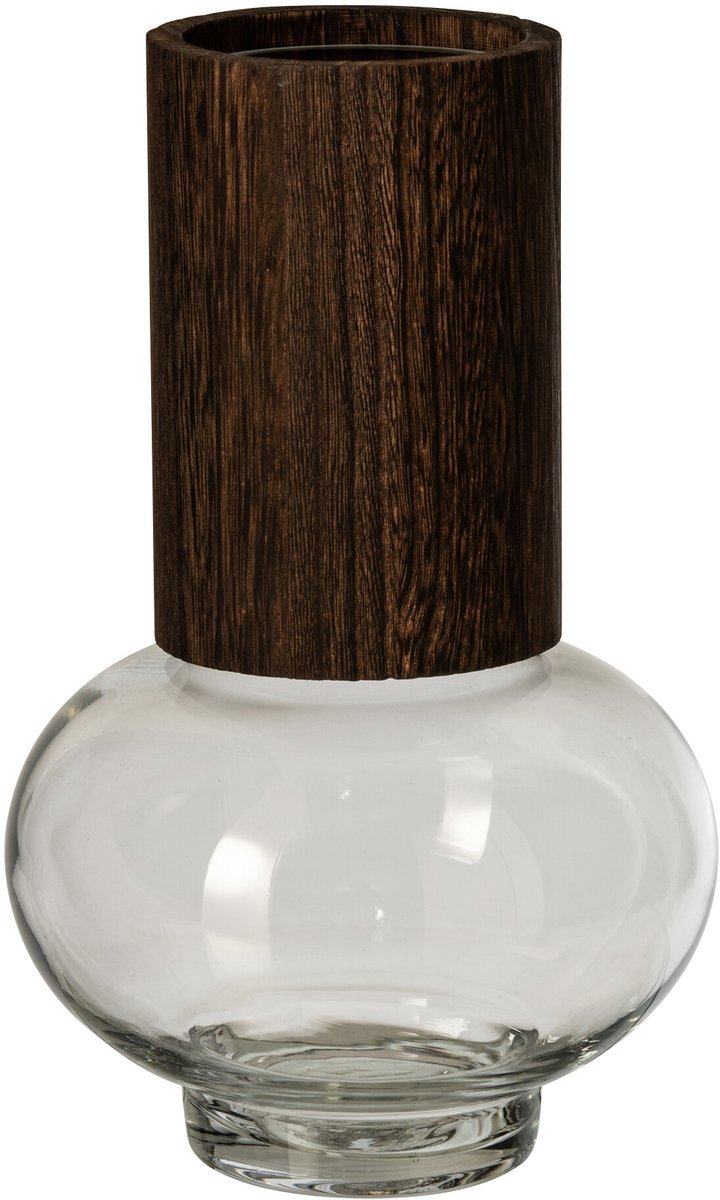 J-Line Vaas Jim - glas - donkerbruin/transparant - large