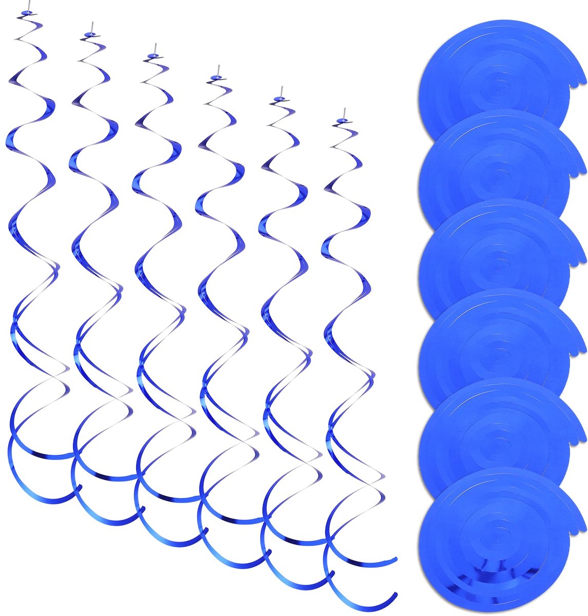 36 stuks hangende werveldecoratie, verjaardagsdecoratie, luchtslangen, spiraal-slinger voor feestdecoratie, klasbijeenkomsten, familiefeesten, decoratie (blauw)