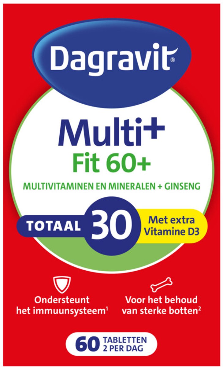 Dagravit - Vitaal 60+ Multivitaminen - 3 x 60 tabletten - Voordeelverpakking